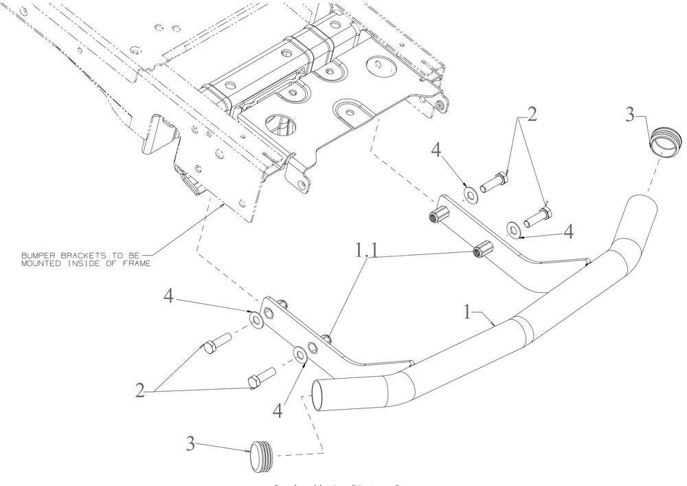 Bumper Diagram and Parts List for XT1-GT50KH (14BQA3CQ010)(2021) Cub Cadet Lawn Tractor